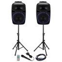 Boxe audio Ibiza Sound PKG15ASET,  cu FM radio USB/SD player+Bluetooth 15"-38cm2x500W